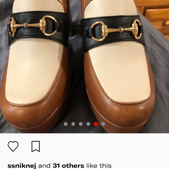 Pair of Steve Madden Tan, White and Black Color Block Platform Loafers Size 8.5 - Picture 5 of 7